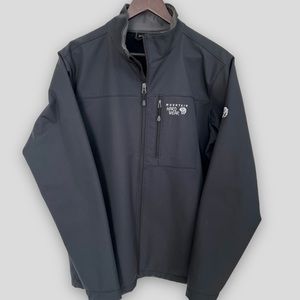 MOUNTAIN HARDWEAR Men's Full Zip Soft Shell Lined Black Jacket, Sz L EXCELLENT